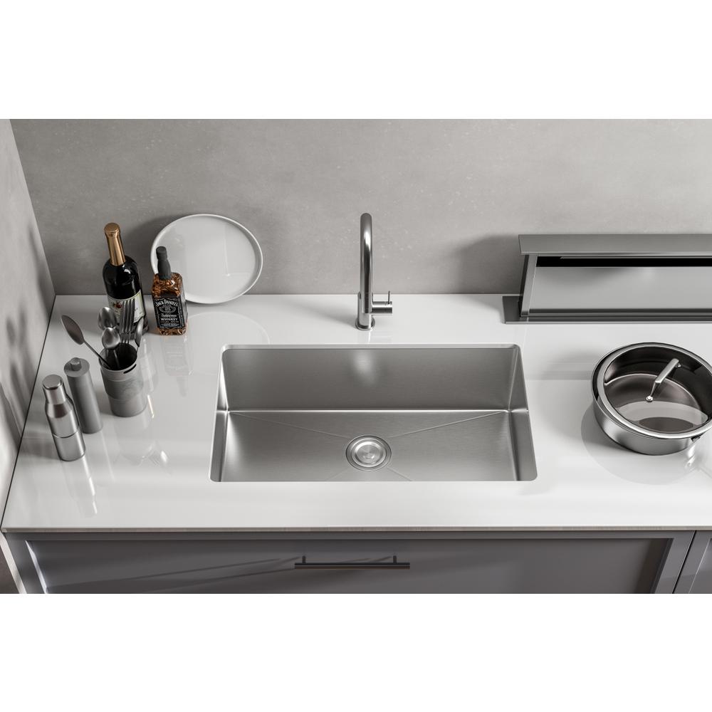 Stainless Steel undermount kitchen sink L30''xW18'' x H10". Picture 10