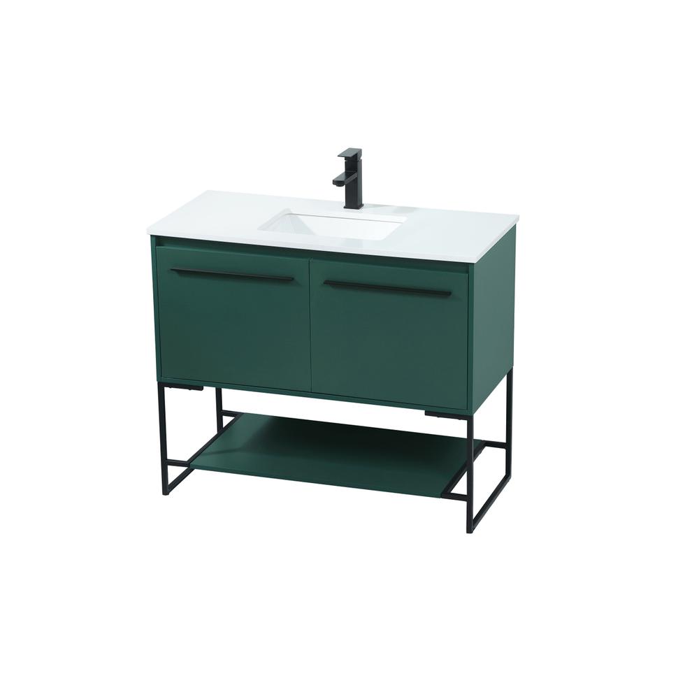40 inch Single bathroom vanity in green. Picture 8