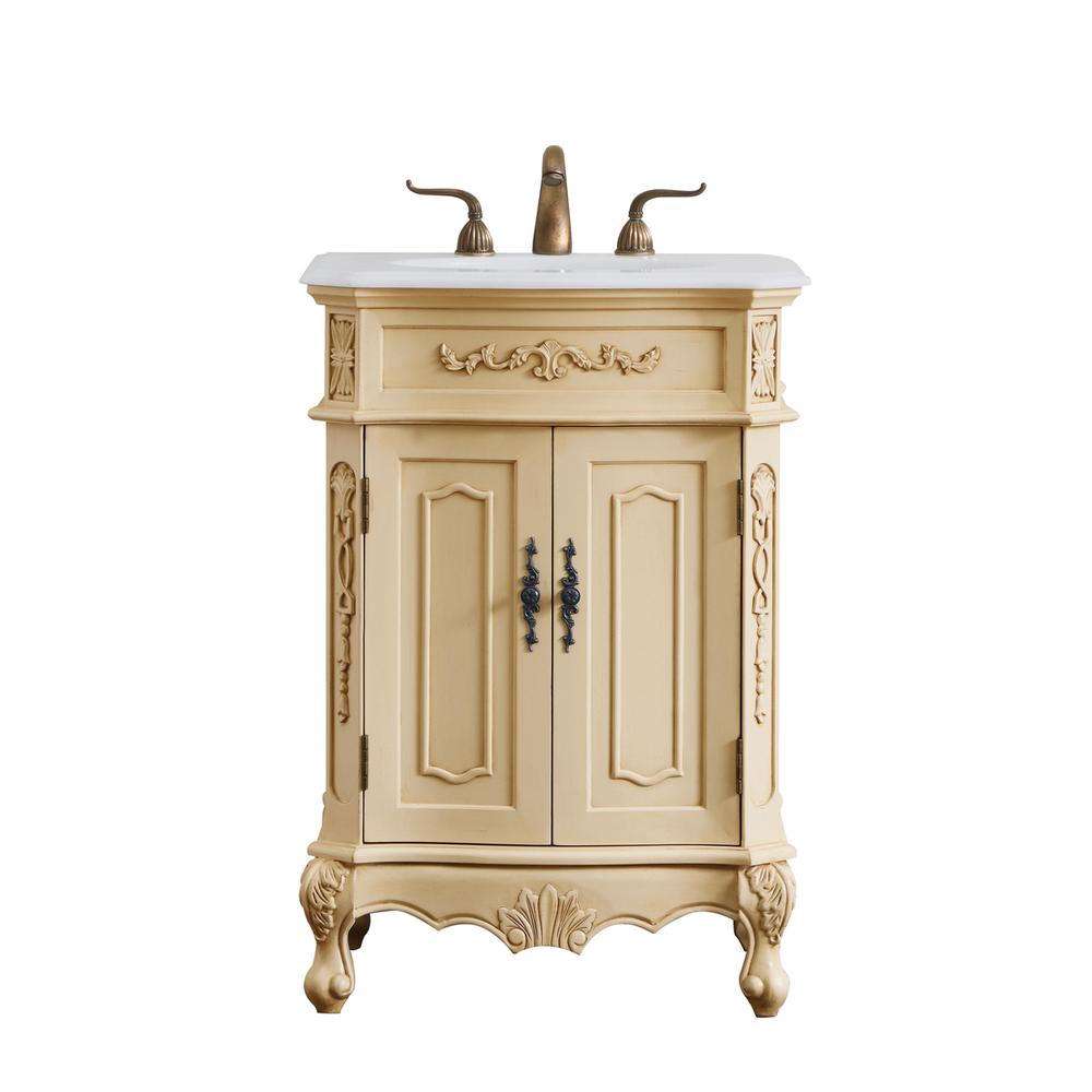 24 inch Single Bathroom vanity in light antique beige. Picture 1