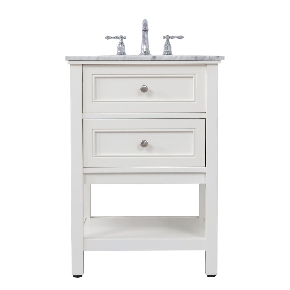 24 in. Single bathroom vanity set in White. Picture 1