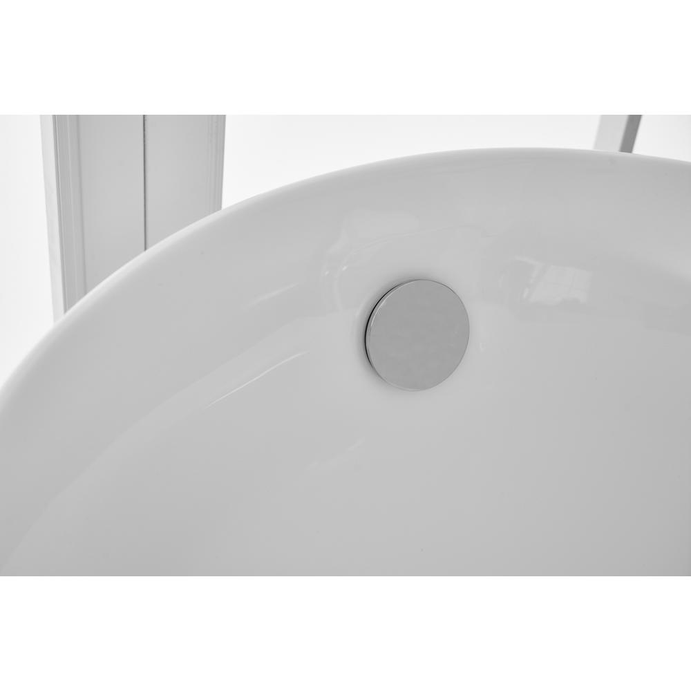 67 inch soaking Single slipper bathtub in glossy white. Picture 10