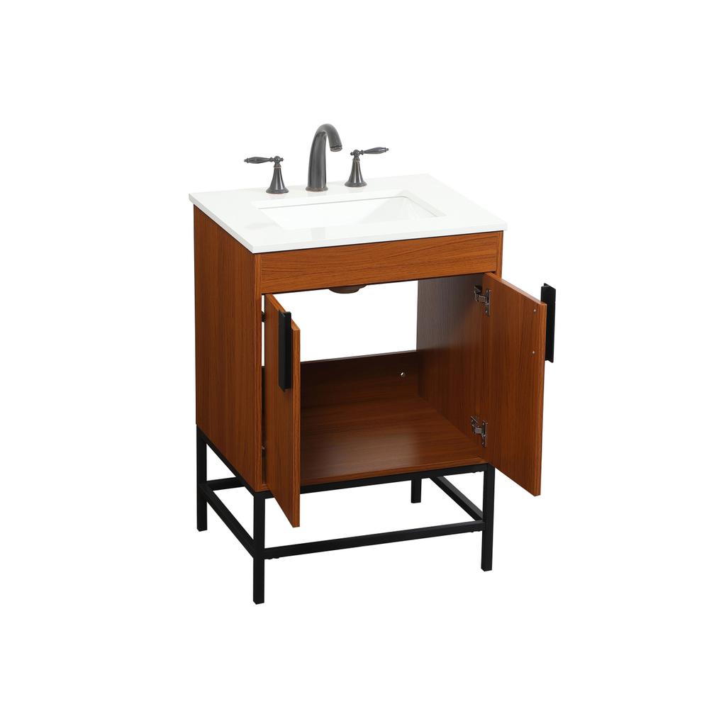 24 inch Single bathroom vanity in teak. Picture 9