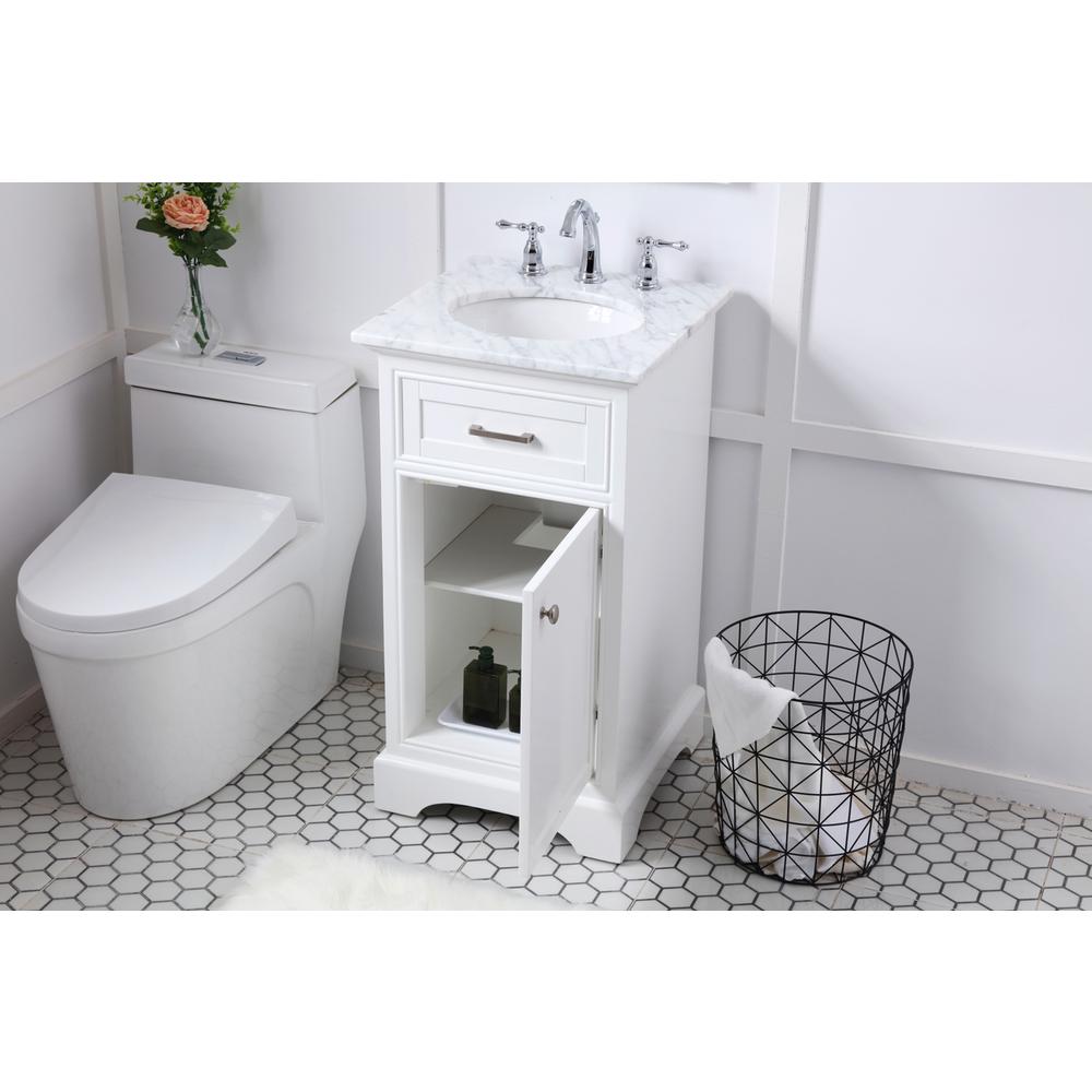 19 in. Single Bathroom Vanity set in white. Picture 3