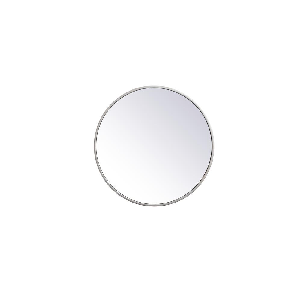 Metal frame round mirror 18 inch in silver. Picture 1