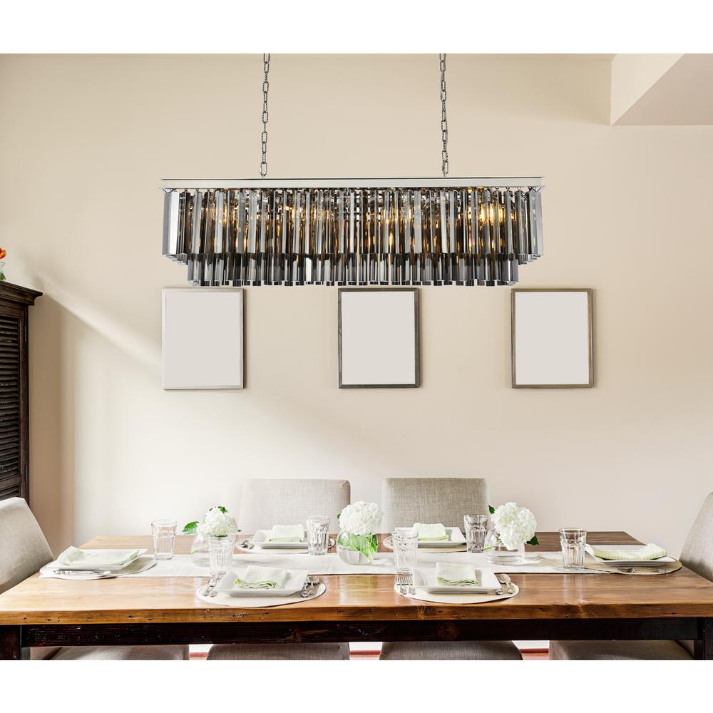 Sydney 12 light polished nickel Chandelier Silver Shade (Grey) Royal Cut Crystal. Picture 8