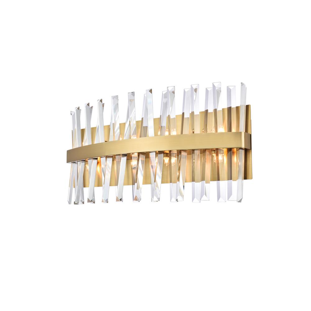 Serephina 24 inch crystal bath sconce in satin gold. Picture 2