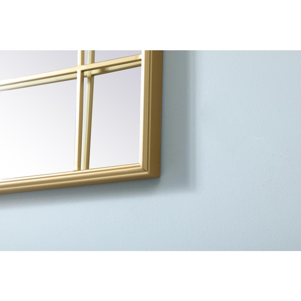 French Panel Wall Mirror 30x40 Inch In Brass. Picture 4