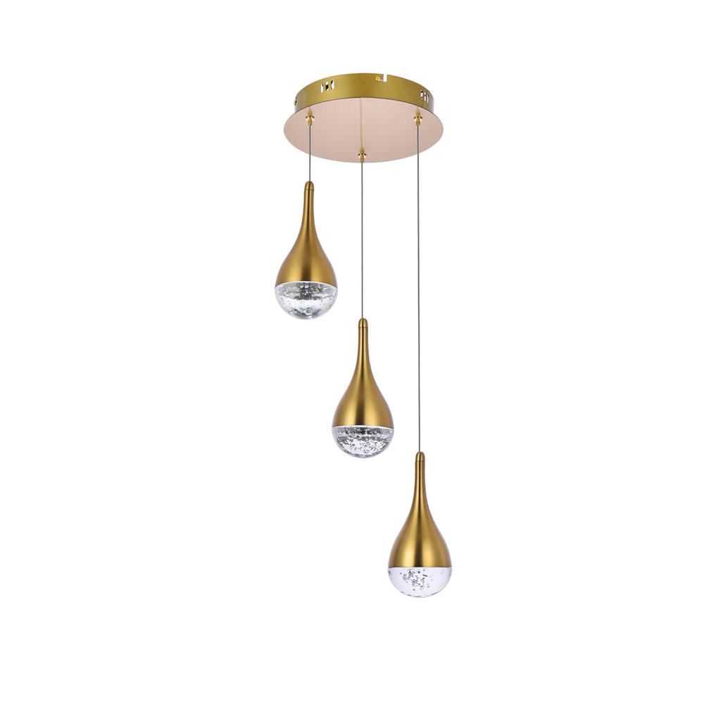 Amherst 10 inch LED pendant in satin gold. Picture 6