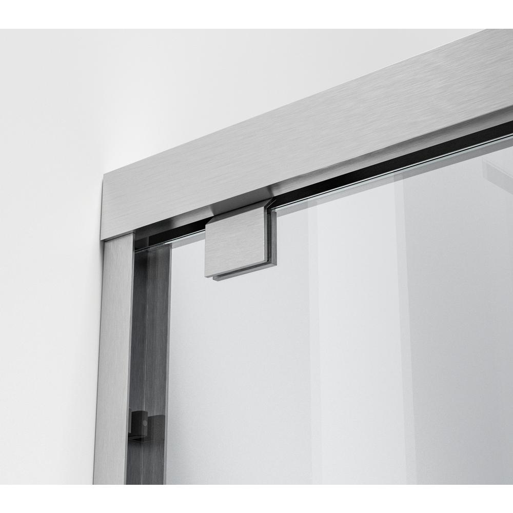 Semi-frameless tub door 60 x 60 Brushed Nickel. Picture 6