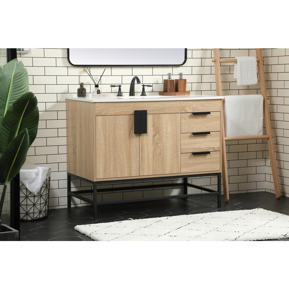 42 inch Single bathroom vanity in mango wood. Picture 2