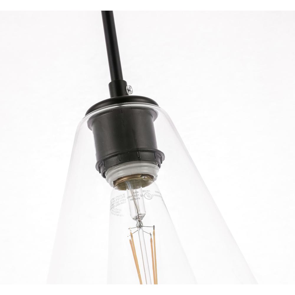 Gene 1 light Black and Clear glass pendant. Picture 12