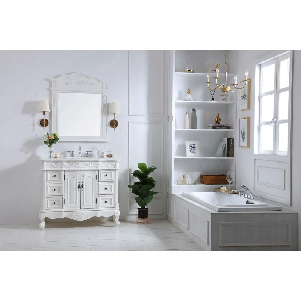 42 inch Single Bathroom vanity in antique white. Picture 7