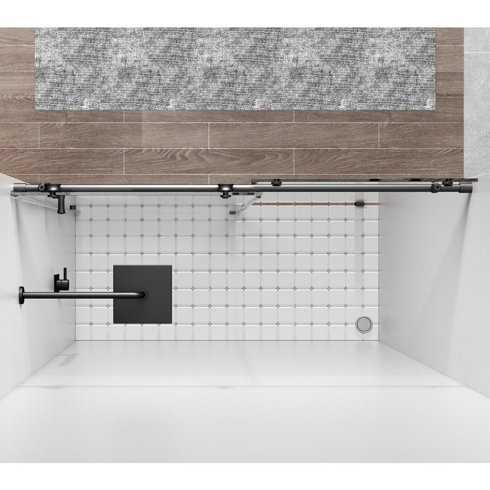 Frameless shower door 48 x 76 Matte Black. Picture 4