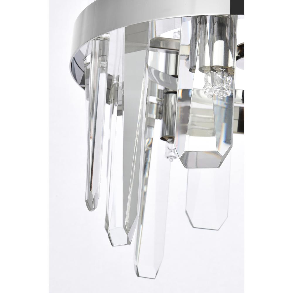 Serena 12 inch crystal round pendant in chrome. Picture 5