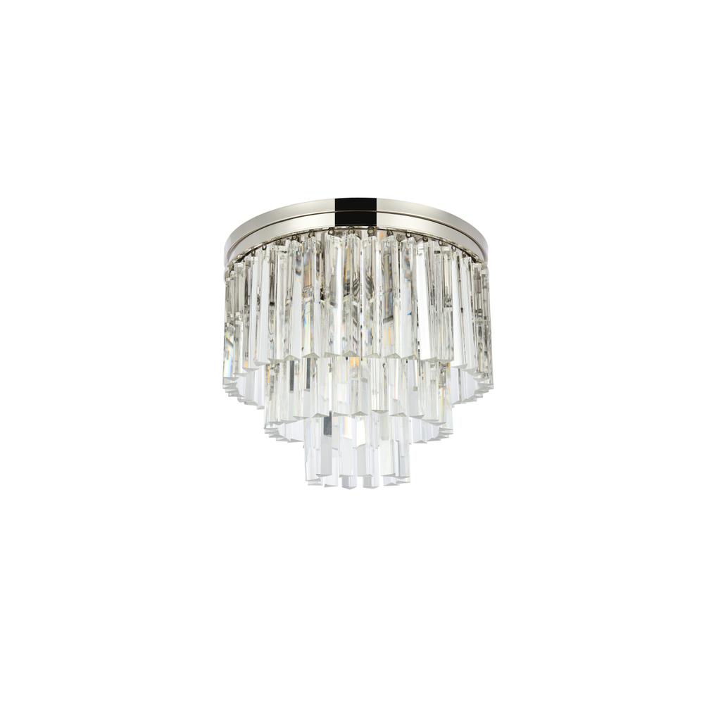 Sydney 9 light polished nickel Flush Mount Clear Royal Cut Crystal. Picture 6