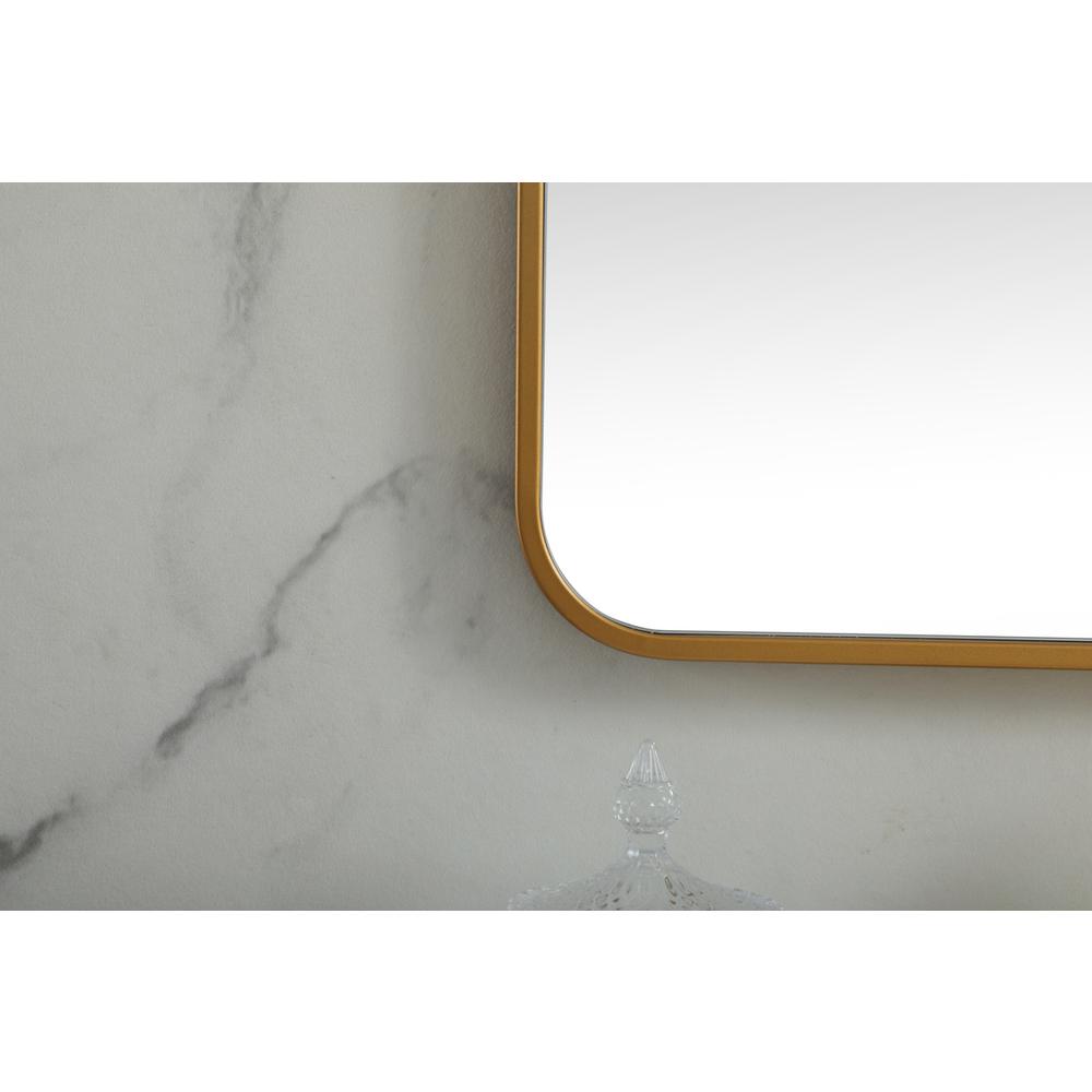 Soft corner metal square mirror 48x48 inch in Brass. Picture 5