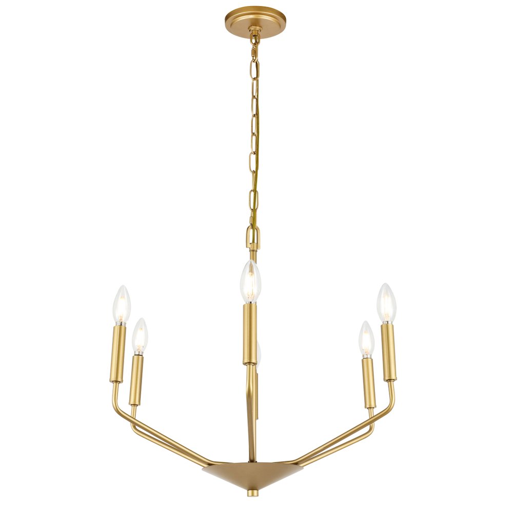 Enzo 6 Light Brass Pendant. Picture 7