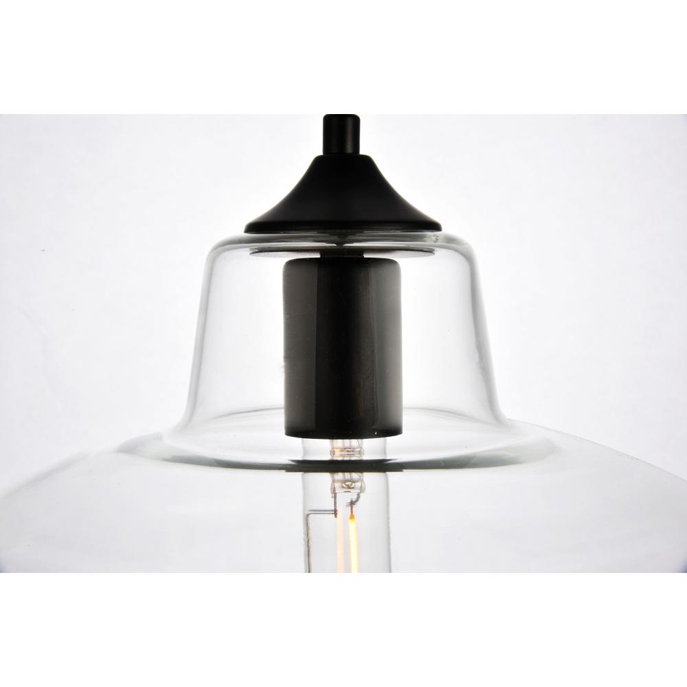 Placido Collection Pendant D9.8 H9.3 Lt:1 Black and Clear Finish. Picture 3