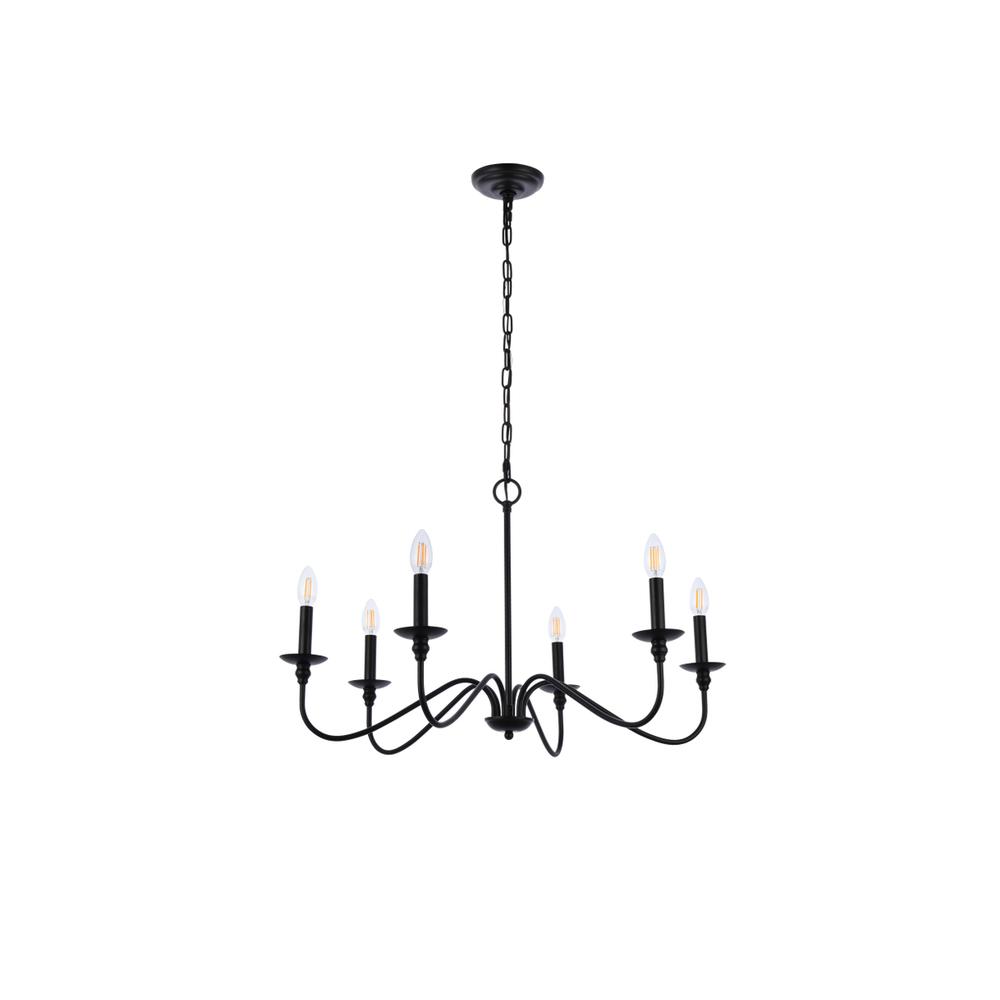 Rohan 30 inch chandelier in matte black. Picture 6