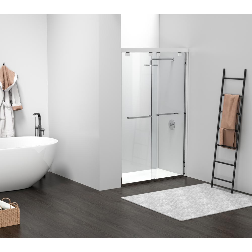 Semi-frameless shower door 48 x 76 Polished Chrome. Picture 11