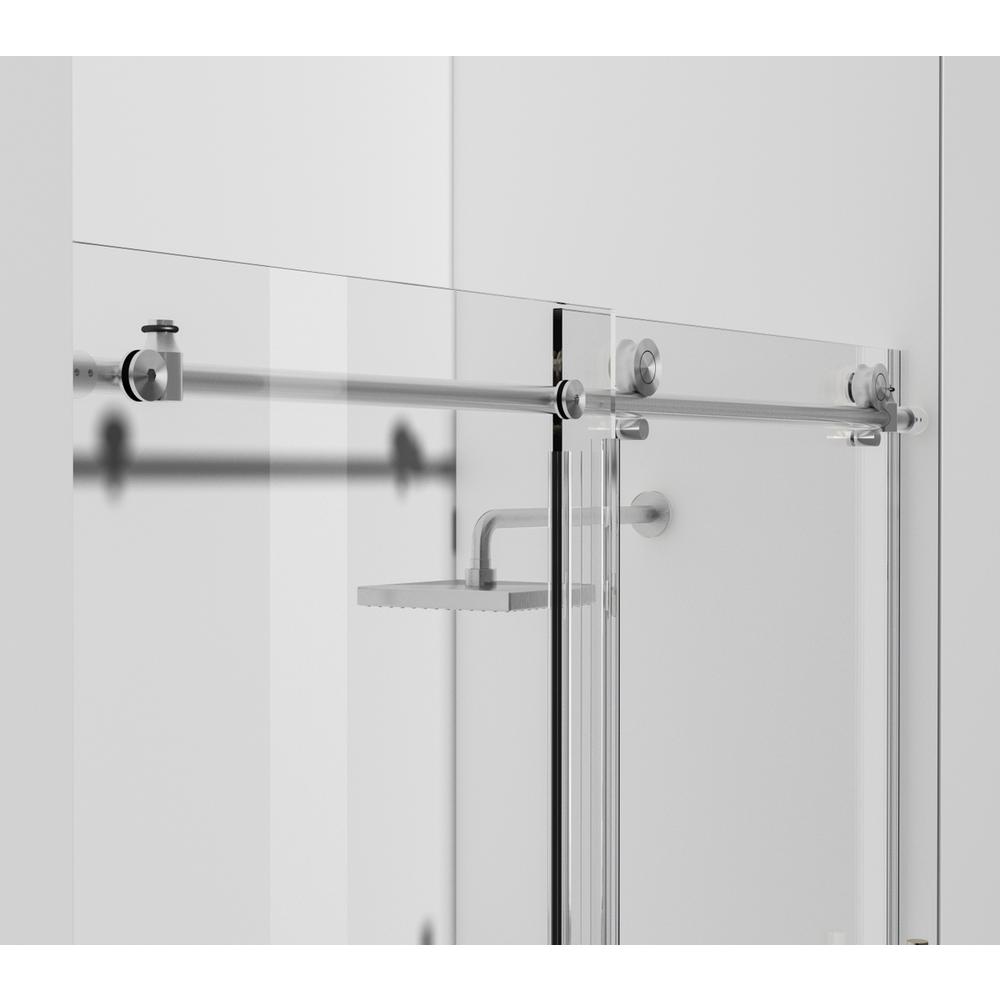 Frameless tub door 60 x 60 Brushed Nickel. Picture 6