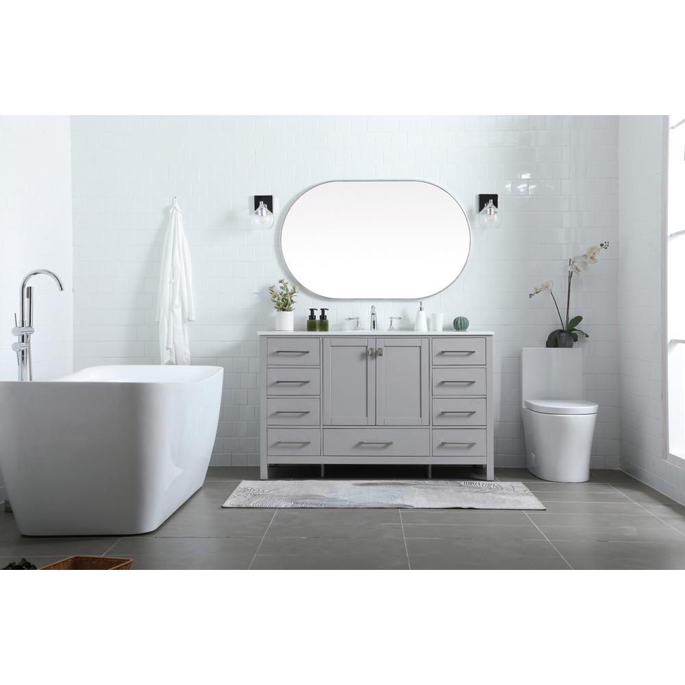 54 Inch SIngle Bathroom Vanity In Grey. Picture 4