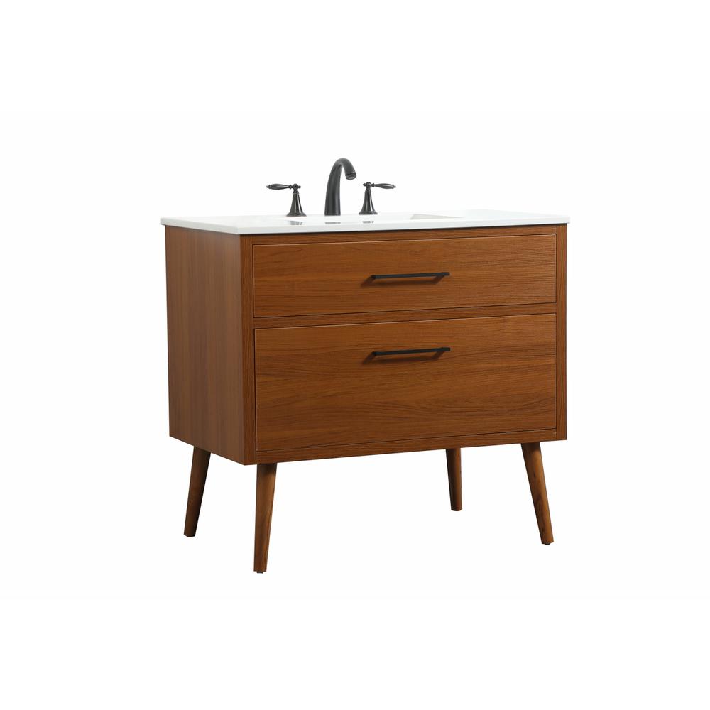 36 inch Single bathroom vanity in teak. Picture 7