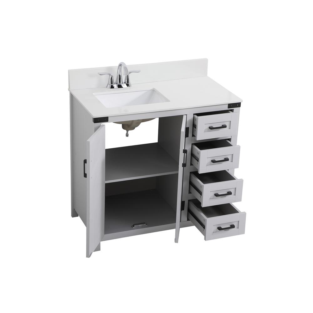 36 inch bathroom Vanity in Grey with Backsplash. Picture 9