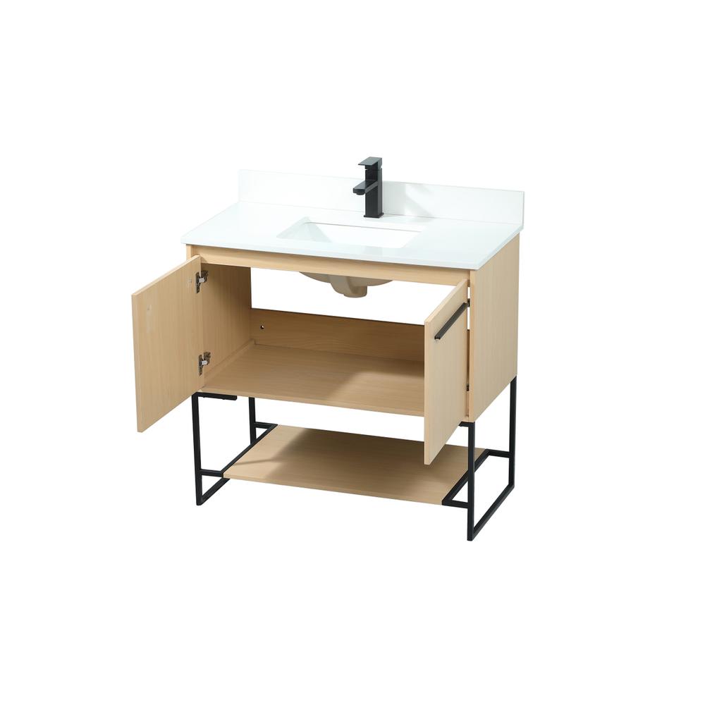 36 inch Single bathroom vanity in maple with backsplash. Picture 9