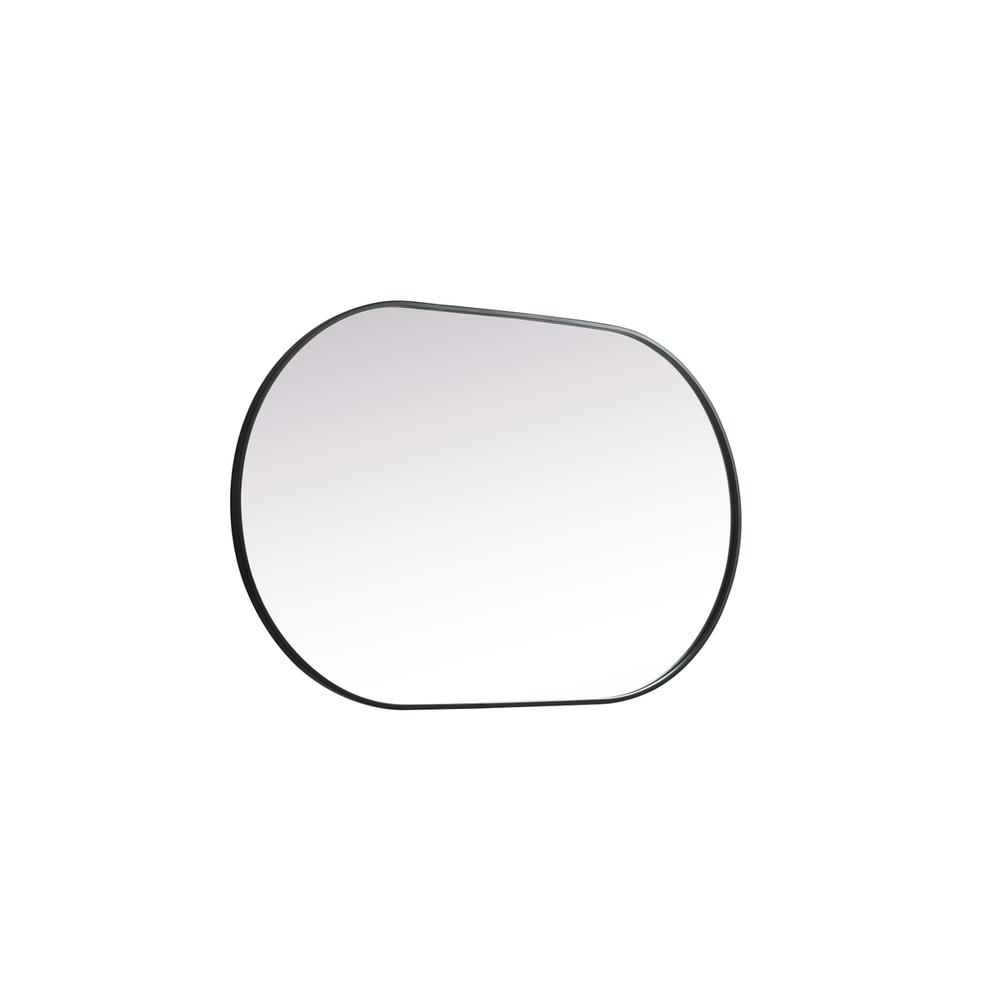 Metal Frame Oval Mirror 30x48 Inch in Black. Picture 9