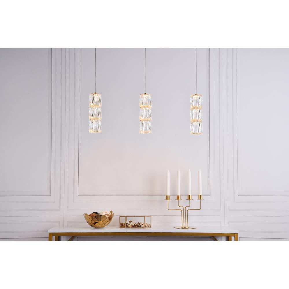 Polaris LED light gold Pendant Clear Royal Cut Crystal. Picture 8