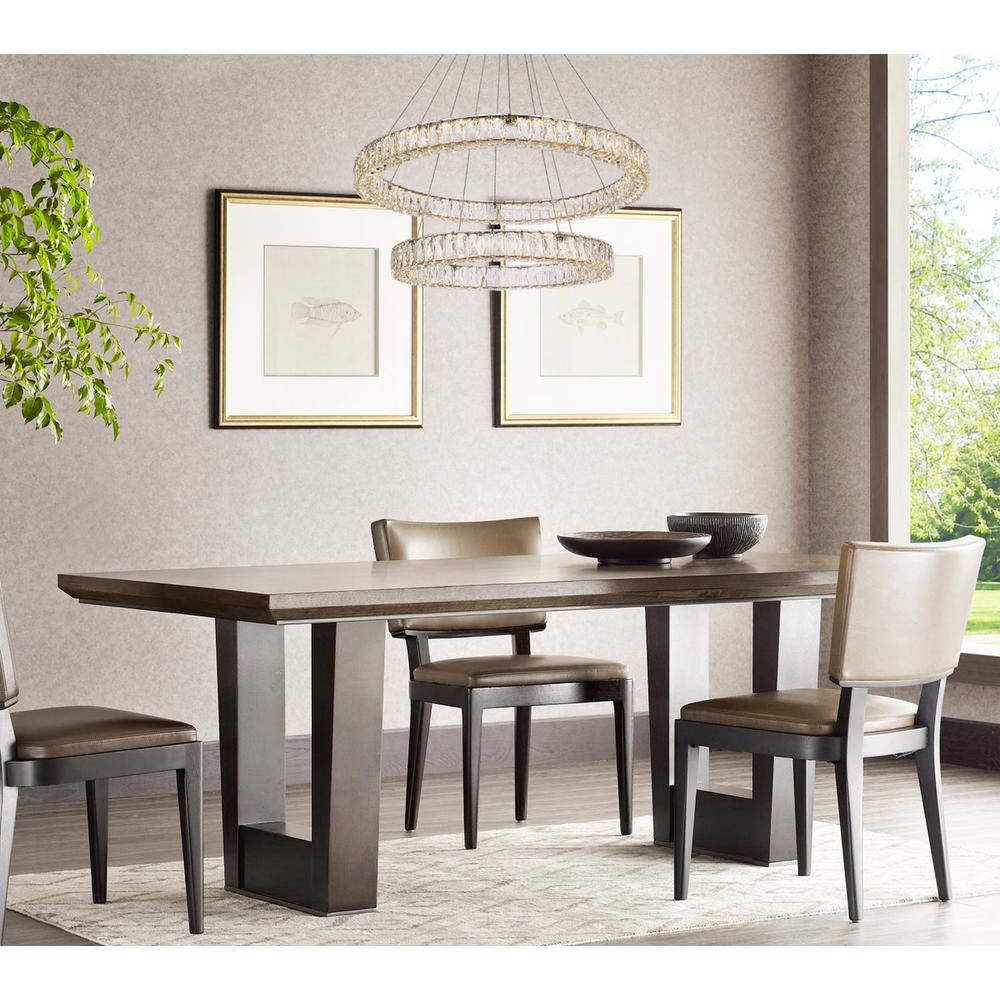 Monroe 36 inch LED double ring chandelier in gold. Picture 7