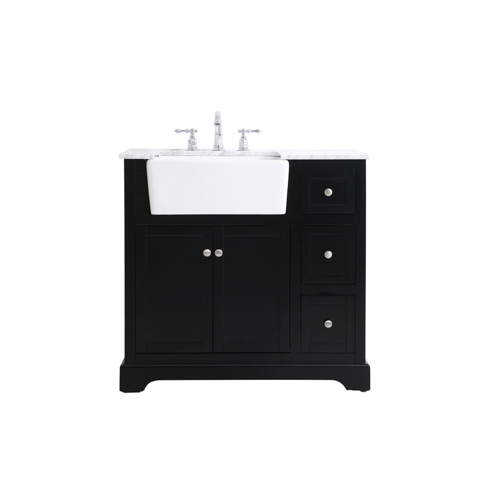 36 inch Single bathroom vanity in black. Picture 1