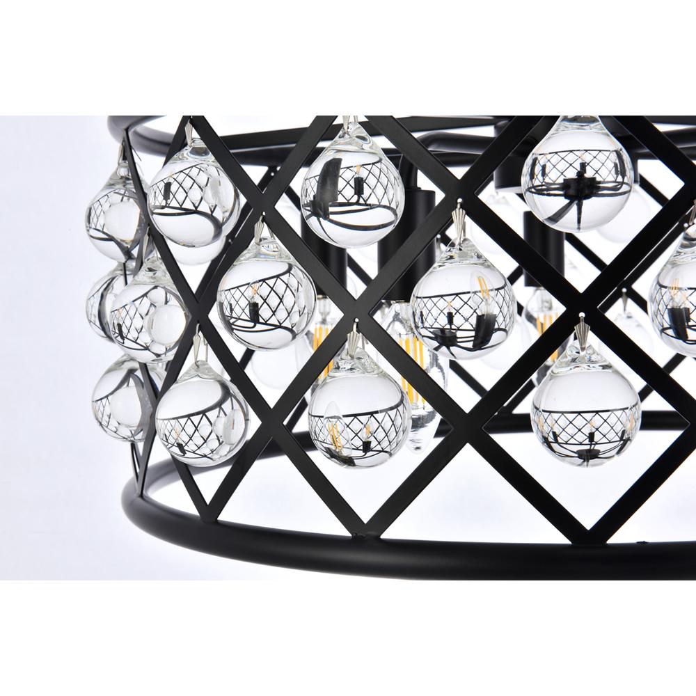 Madison 5 light Matte Black Pendant Clear Royal Cut Crystal. Picture 3