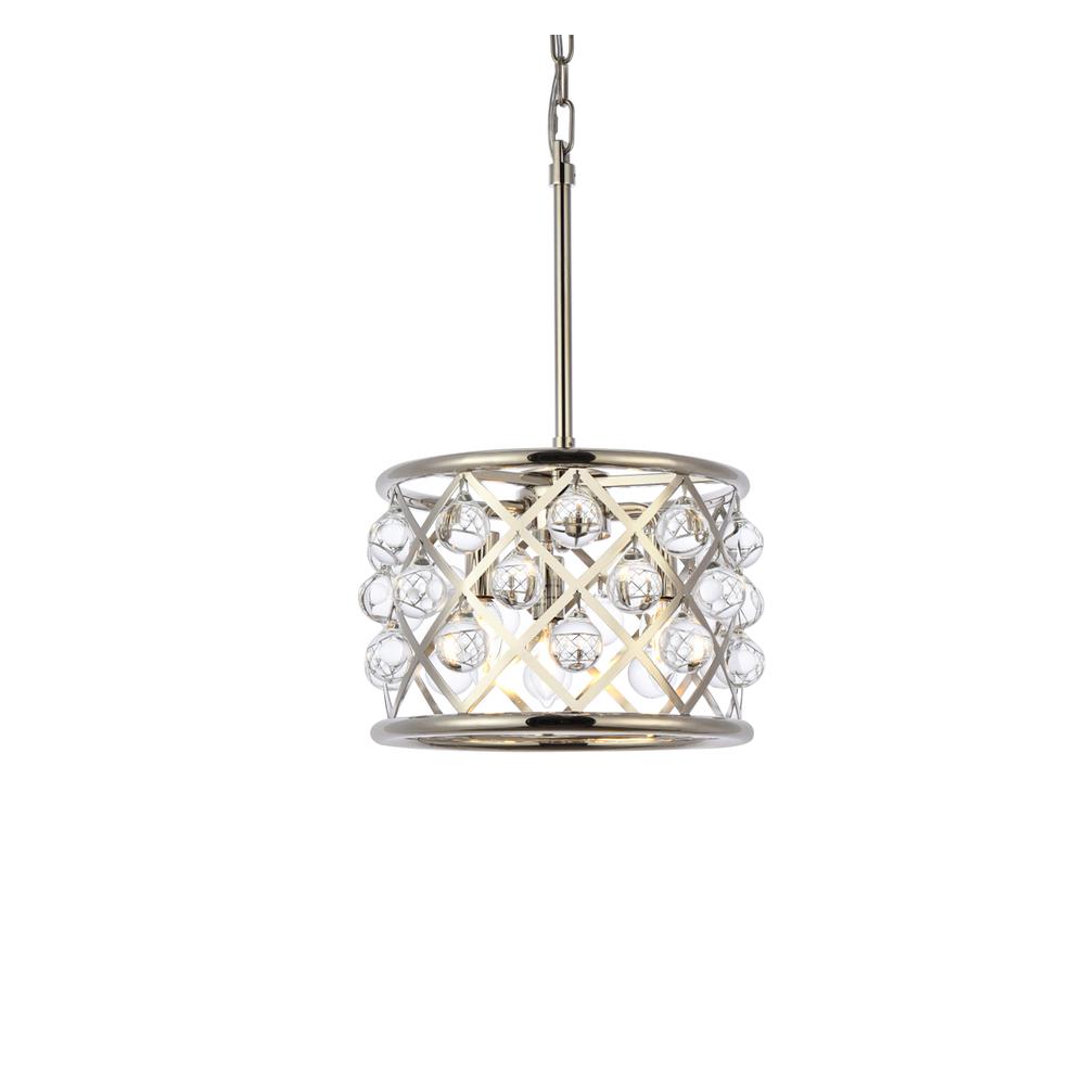 Madison 3 light polished Nickel Pendant Clear Royal Cut Crystal. Picture 2