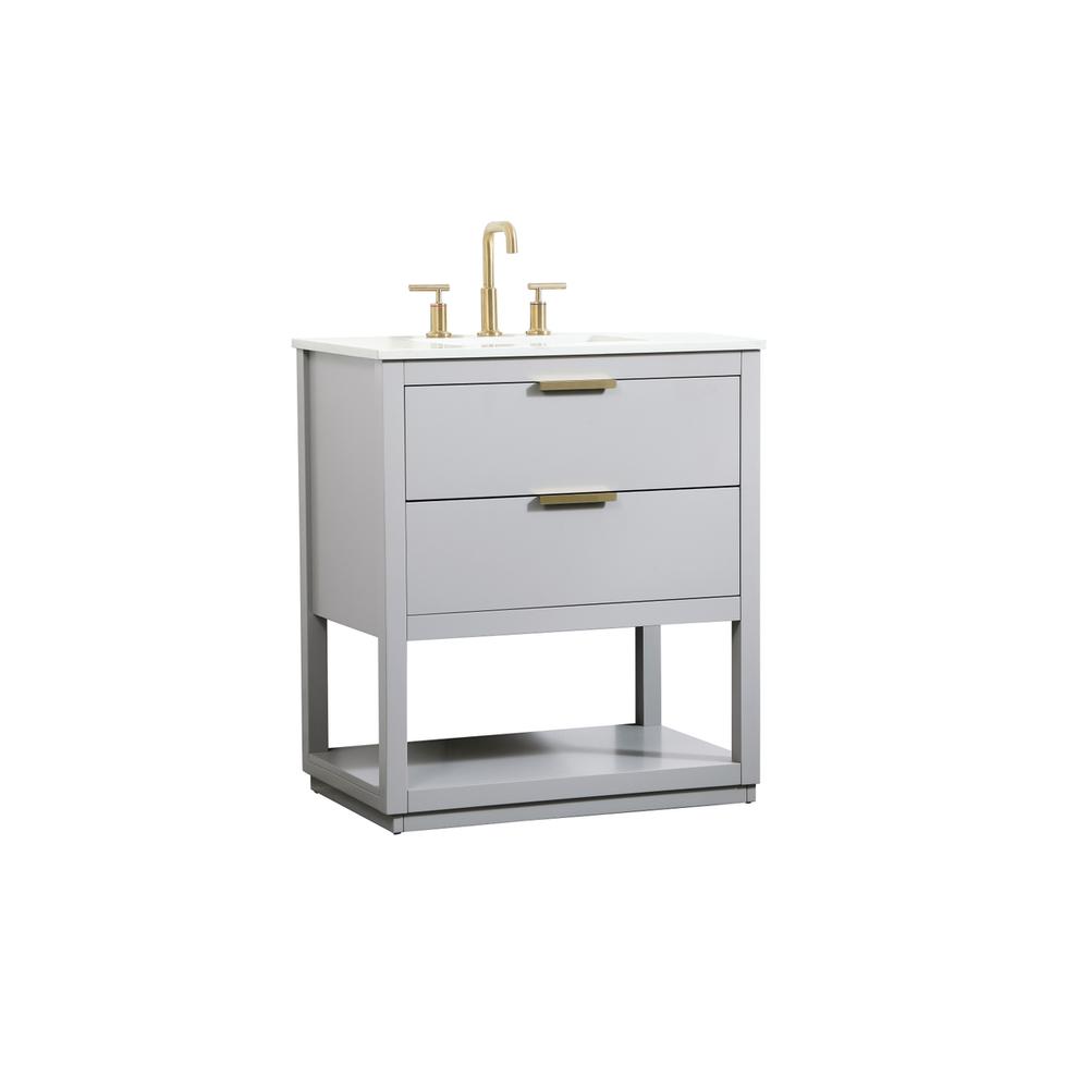 30 inch Single bathroom vanity in grey. Picture 7
