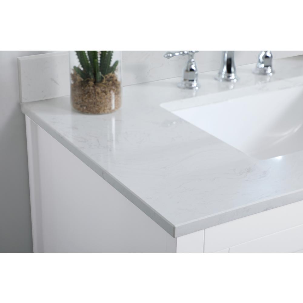 36 inch Single Bathroom Vanity in White with Backsplash. Picture 3