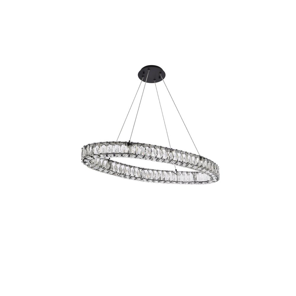 Monroe 36 inch LED oval Single pendant in black. Picture 6