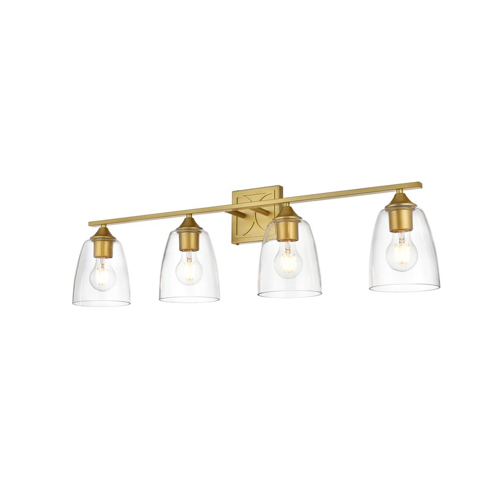 Harris 4 light Brass and Clear Bath Sconce. Picture 2
