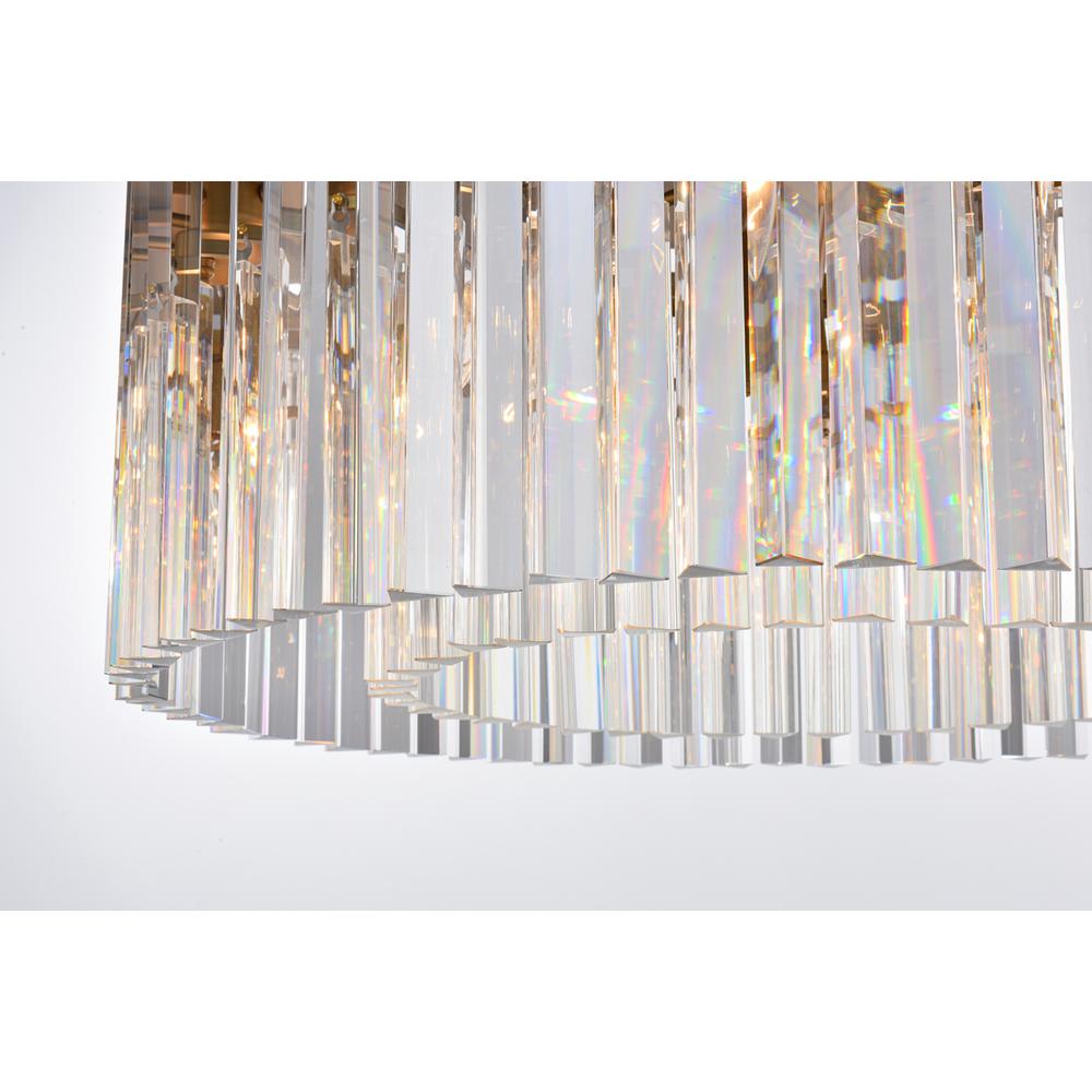 Sydney 31.5 inch round crystal chandelier in satin gold. Picture 5