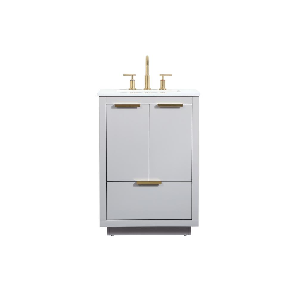 24 inch Single bathroom vanity in grey. Picture 1