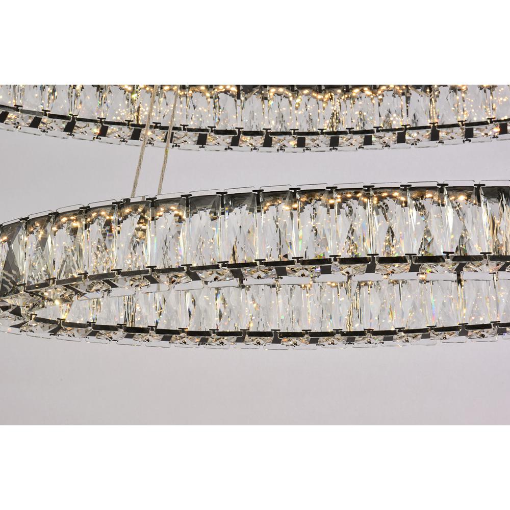 Monroe 40 inch LED oval double ring pendant in black. Picture 3