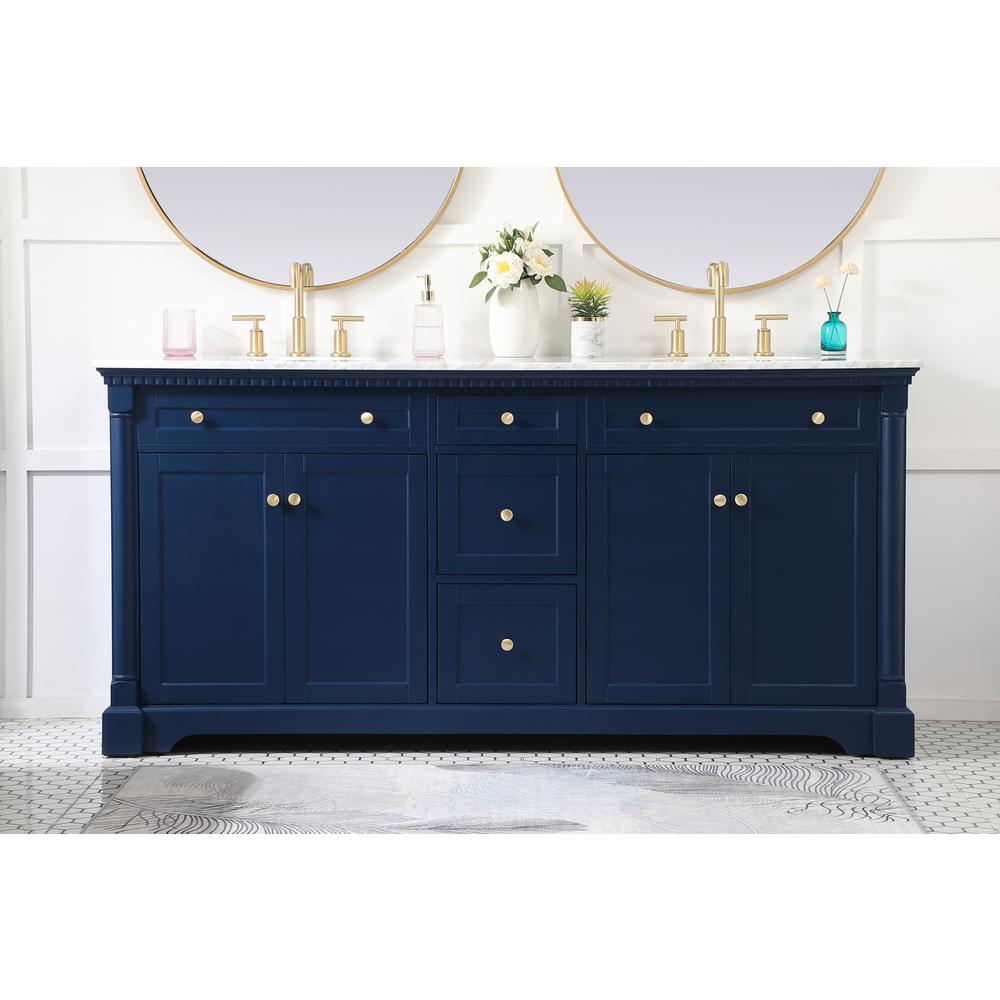72 inch double bathroom vanity in Blue. Picture 14