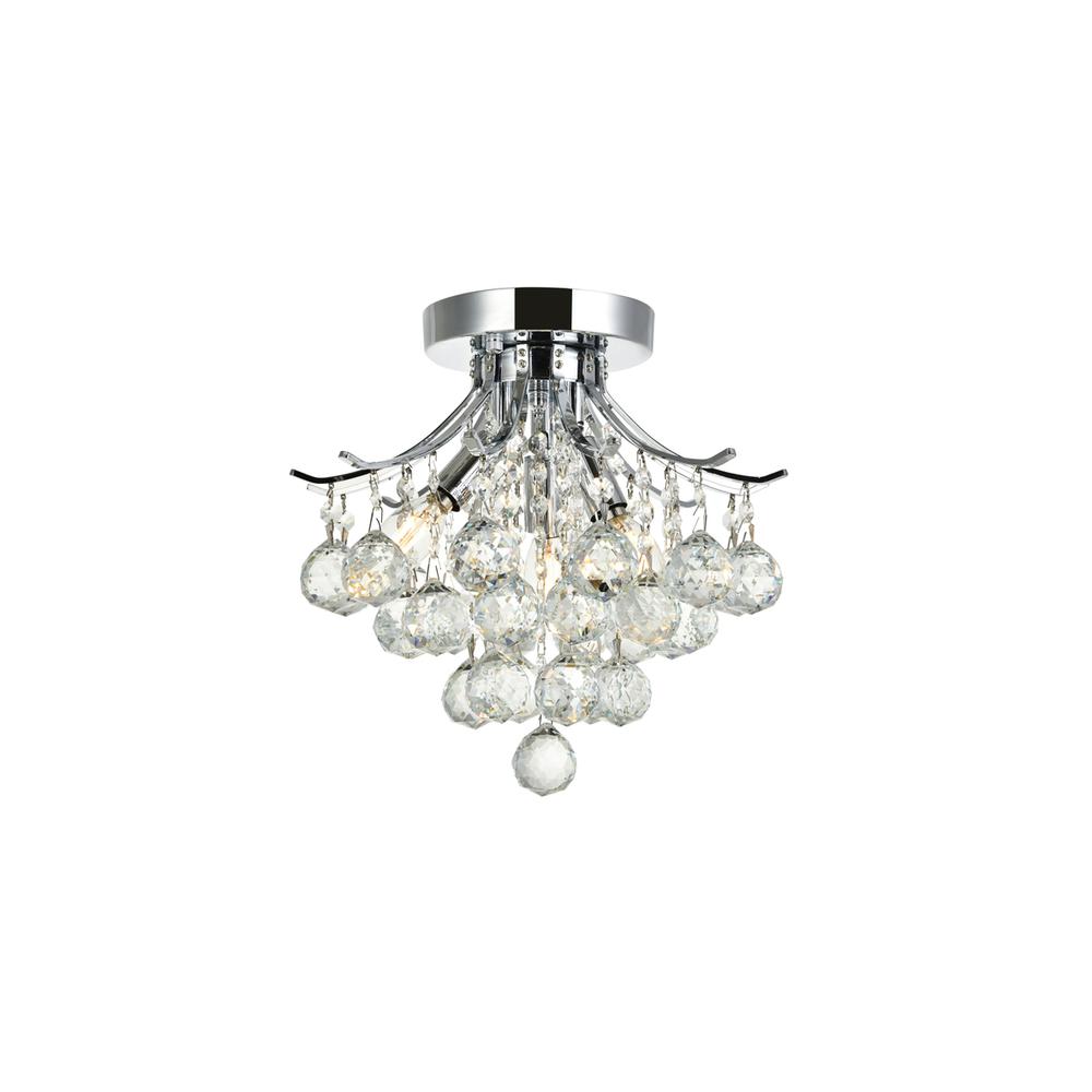 Toureg 3 light Chrome Flush Mount Clear Royal Cut Crystal. Picture 1