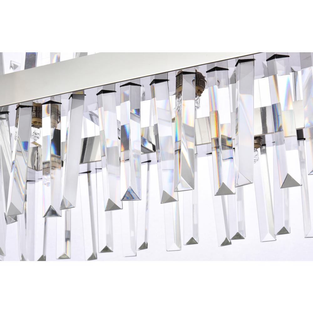 Serephina 30 inch crystal rectangle chandelier light in chrome. Picture 3