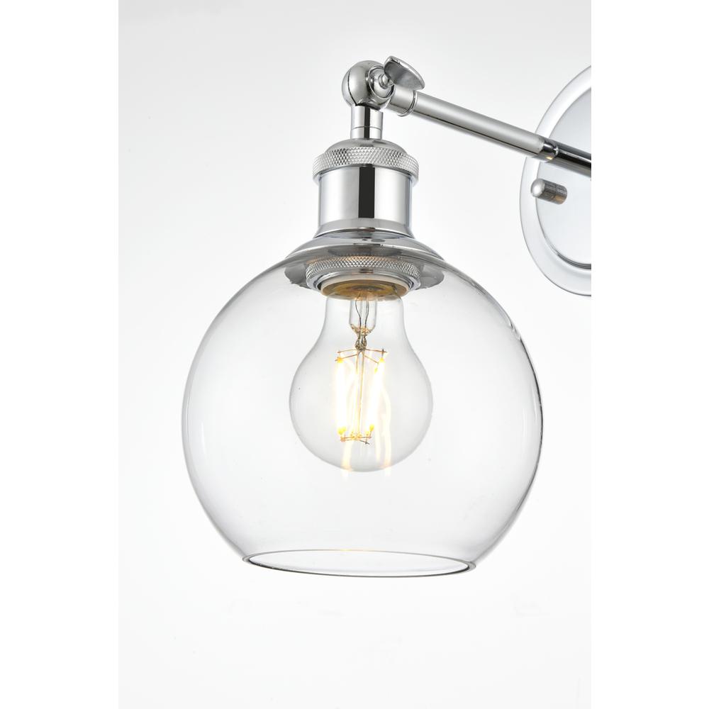 Kai 1 light Chrome and Clear Bath Sconce. Picture 3
