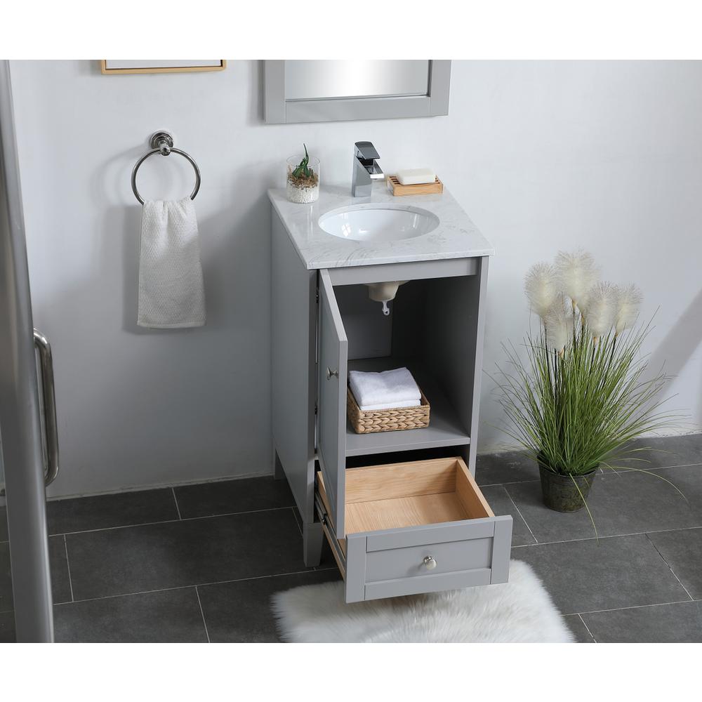 18 inch Single Bathroom Vanity in Grey. Picture 3