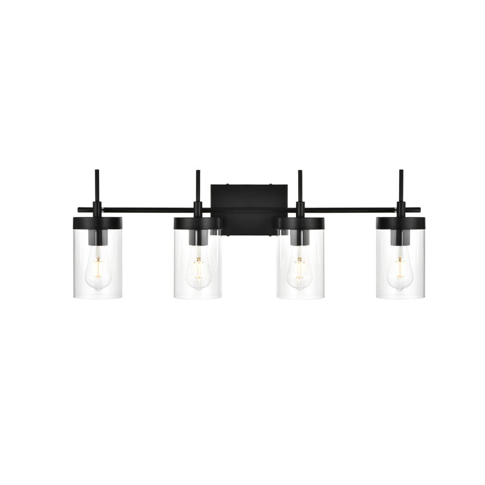 Benny 4 light Black and Clear Bath Sconce. Picture 1