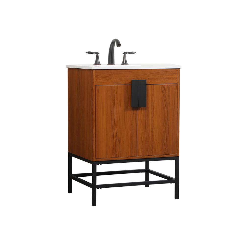 24 inch Single bathroom vanity in teak. Picture 7