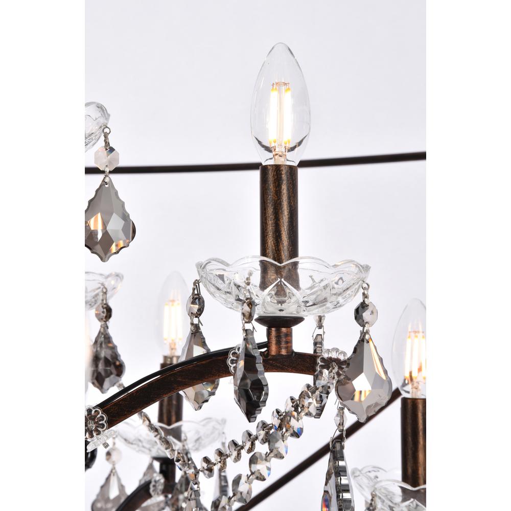 Geneva 25 light Dark Bronze Chandelier Silver Shade (Grey) Royal Cut crystal. Picture 5